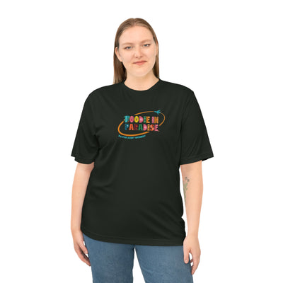 Foodie in Paradise Performance T-shirt | Unisex Athletic Tee, Summer Vibes, Beachwear, Gift for Food Lovers, Casual Wear