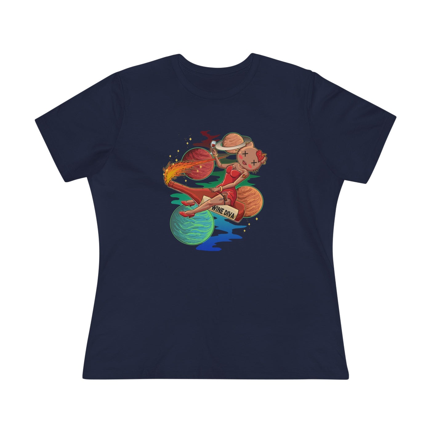 Wine Diva in Space / W's Cotton Tee