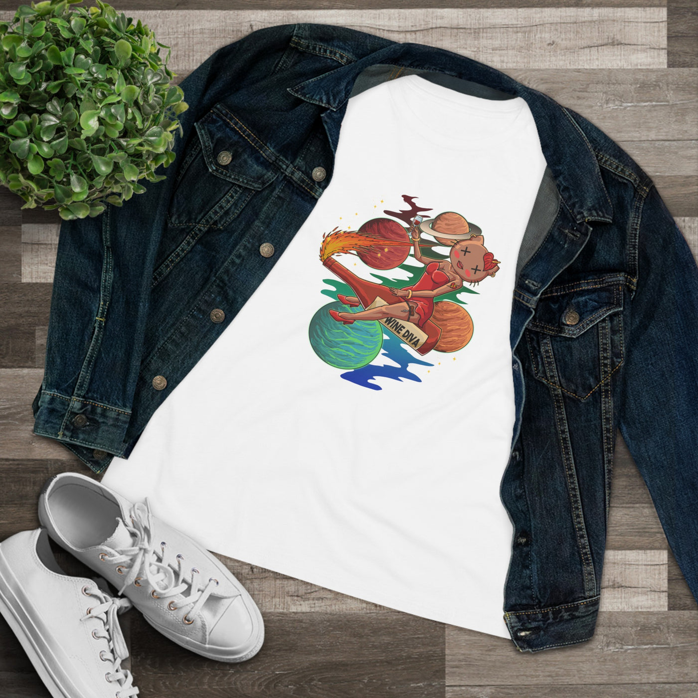 Wine Diva in Space / W's Cotton Tee